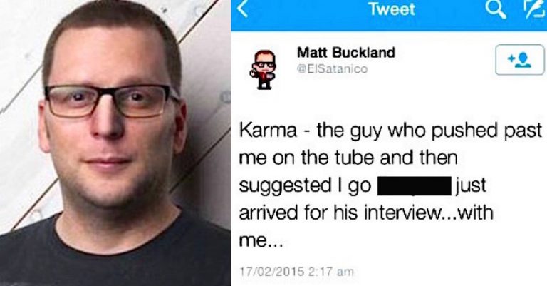 Rude Commuter Pushes Man On Morning Train, Then Karma Teaches Him A Lesson
